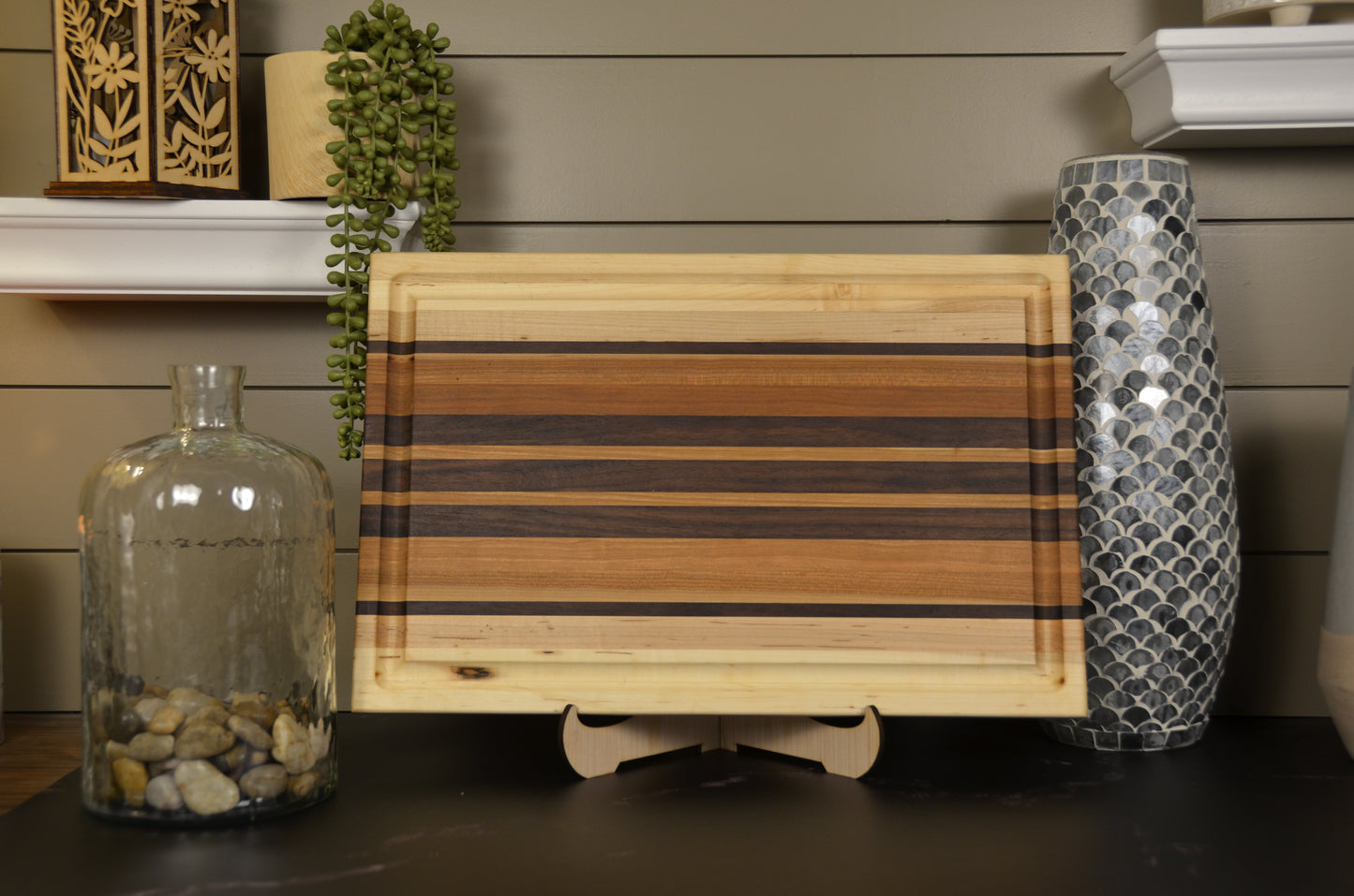 Cutting Board Black Walnut, Cherry, and Maple