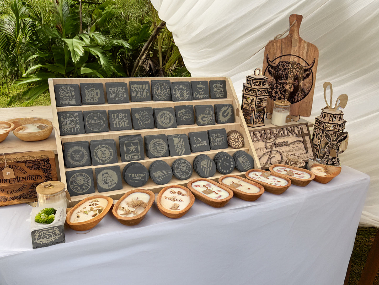 "Freedom Set" of Wood Coaster
