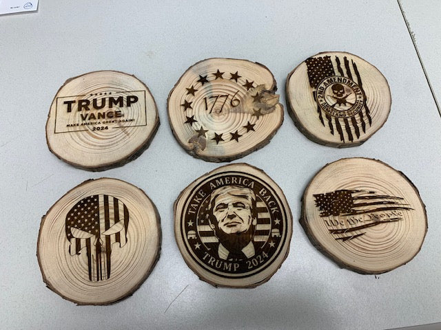 "Freedom Set" of Wood Coaster