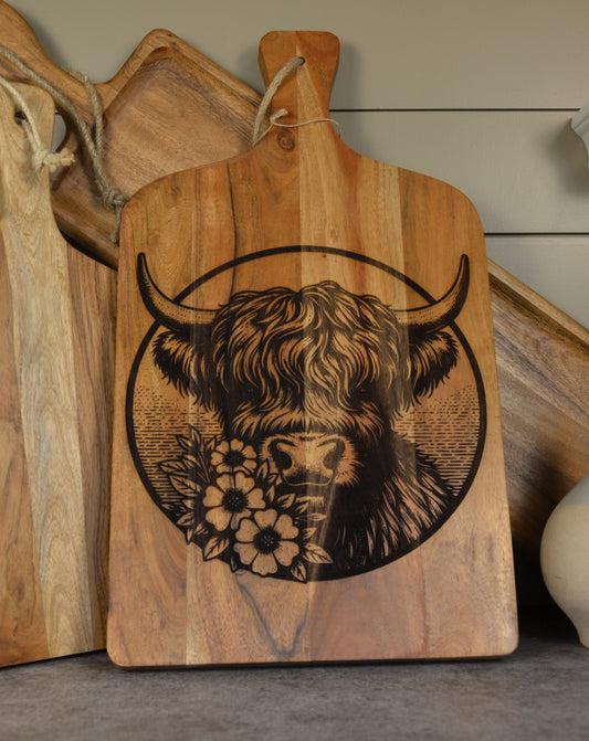 Highland Cow Cutting Board Decor