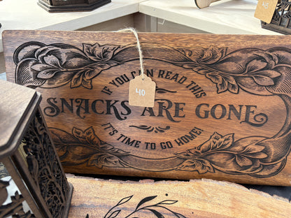 Decor Breadboard "Snacks are Gone"